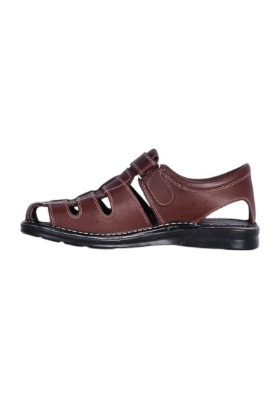 Moda Ayakkabı 659 Kayve Erkek Deri Sandalet Ayakkabı Kahverengi