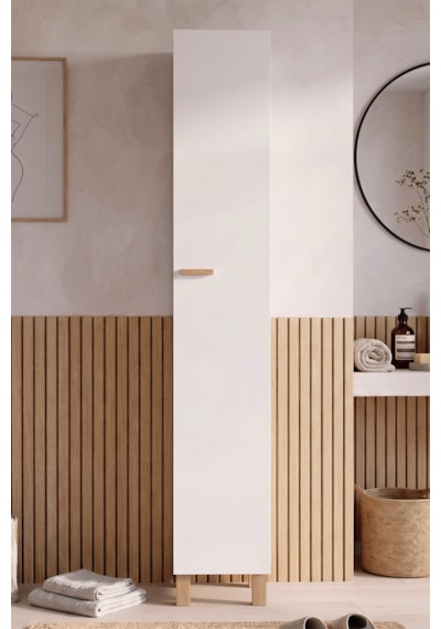 Robin Home Porto Tek Kapaklı Ahşap Ayaklı Çok Amaçlı Banyo Boy Dolabı Dar Alan Düzenleyici Beyaz Robin Home Porto Tek Kapaklı Ahşap Ayaklı Çok Amaçlı Banyo Boy Dolabı Dar Alan Düzenleyici Beyaz