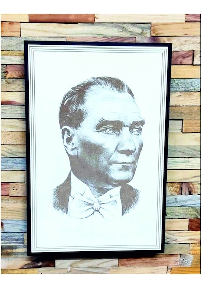 Ahşap Üzerine Lazer Kazıma Mustafa Kemal Atatürk Tablo Duvar Deko