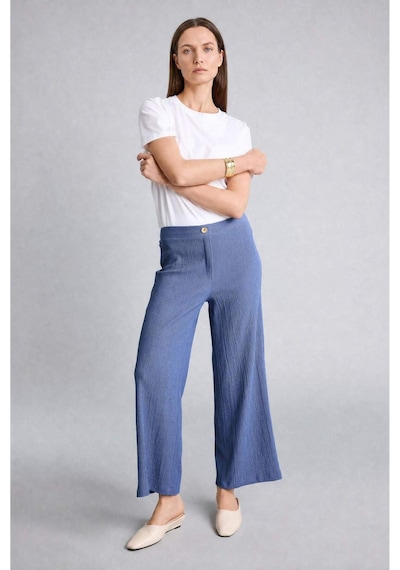 Defacto Culotte Düz Paça Bürümcük Pantolon H8605ax26hsın113 İndigo-ın113