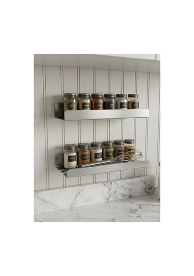Yapışkanlı / Vidalı Banyo Mutfak Rafı 2'li Set - Su Tahliyeli Ve Lif Askılı Organizer Mat Siyah