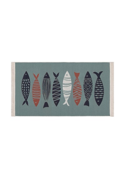 Mudo Home Larıssa Renkli Fısh Kilim Lacivert 80x150 Diğer