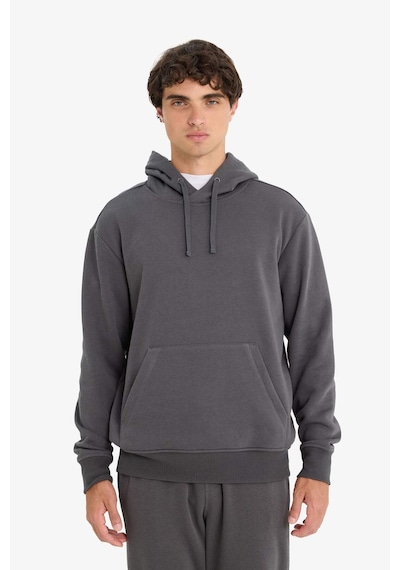 Defacto Regular Fit Kapüşonlu İçi Yumuşak Tüylü Kanguru Cepli Basic Düz Sweatshirt X8283az25auar104 Antrasit-ar104