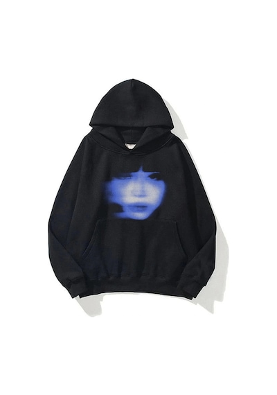 Startmore Unisex Girl Face Sweatshirt Hoodie Siyah Siyah