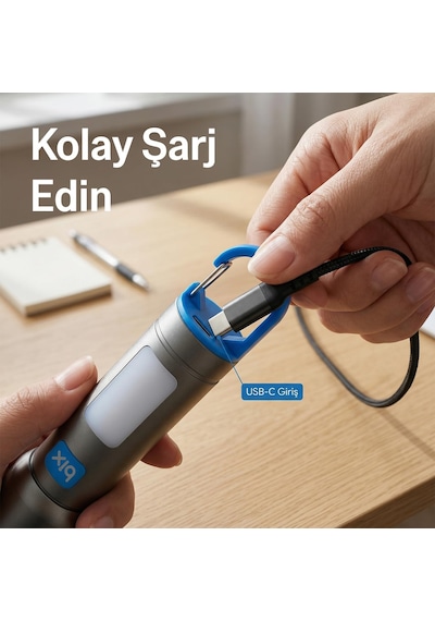 Bx1010fl Max 500 Lümen Ve 500 Metreye Kadar Menzilli Usb-c Şarj Edilebilir Kamp, Yürüyüş, Tamir