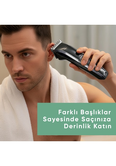 Şarjlı Ayarlanabilir Bıçaklı Saç Sakal Tıraş Makinesi Erkek Kişisel Bakım Rd-6050x 8 Saat