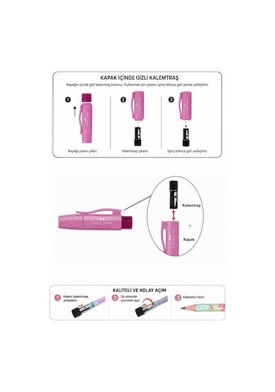 Faber-castell Joy Kurşun Kalem Hb 12'li Set Ve Gizli Kalemtraş 124-Pembe