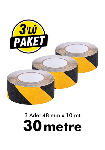 Unitape Sarı Siyah Merdiven/zemin Kaydırmaz Bant 48 Mm X 10 Mt 3 Lü Paket