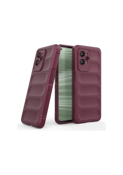 Realme GT2 Pro Uyumlu Silikon Kılıf - Kamera Korumalı Esnek Yeni Nesil Airbag Kapak - Bordo