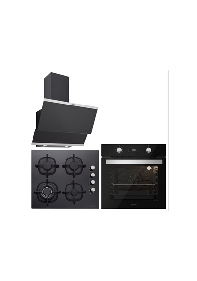 Silverline BO6504B01-CS5429B01-3420 Classy Siyah Ankastre Set