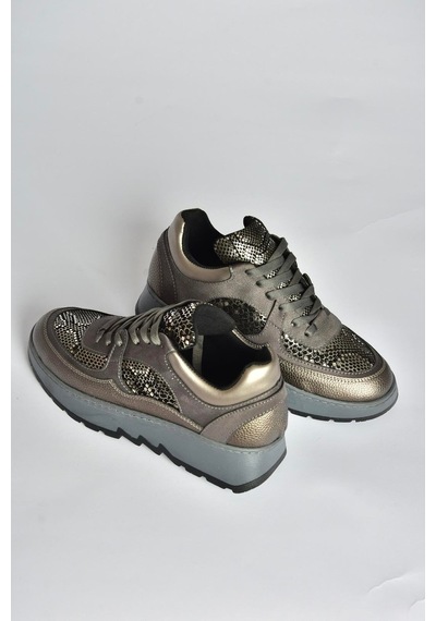 Fox Shoes V820720309 Gri Kalın Tabanlı Spor Ayakkabı Sneakers Gri
