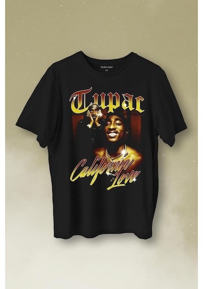 Tupac 2pac Shakur Rap Music West Coast 90s Rap Baskılı Tişört Unisex T-shirt 001