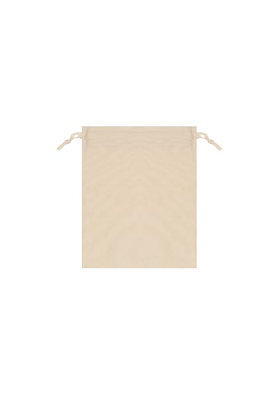10 Adet %100 Pamuk Ham Bez Büzgülü Kese - 20x25 Cm Çift İp Büzgülü - Çok Amaçlı Saklama Torbası Krem