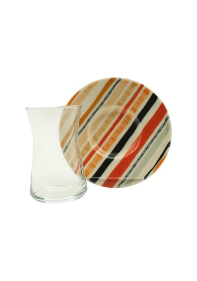 Heybeli 6 Kişilik 12 Parça Çay Seti 160 Ml Çok Renkli