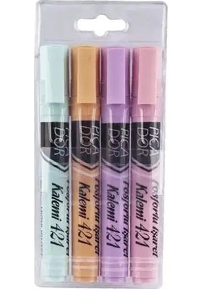 Picador Fosforlu Kalem Pastel 4 Lü Karışık 421 Çok Renkli
