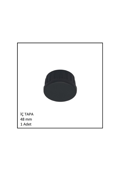 Plastik İç Tapa, Yuvarlak, 48 Mm Siyah