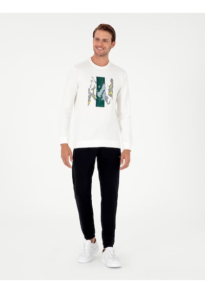 Pierre Cardin Erkek Ekru Sweatshirt 50290612-vr019 Ekru