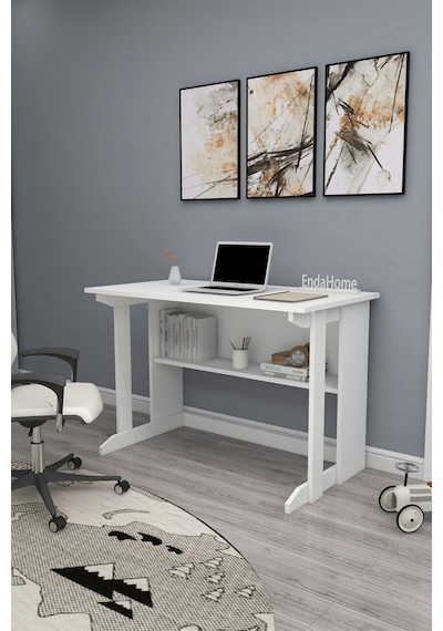 Vennüs 100x55 Cm Kütüphaneli Geniş Çalışma Masası Laptop Bilgisayar Masası Ofis Ders Masası Mat Beyaz Vennüs 100x55 Cm Kütüphaneli Geniş Çalışma Masası Laptop Bilgisayar Masası Ofis Ders Masası Mat Beyaz
