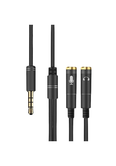Lunaev 1 Erkek 2 Dişi 3.5 Mm Kulaklık Ve Mikrofon Ayırıcı Çoklayıcı Aux Kablo 00