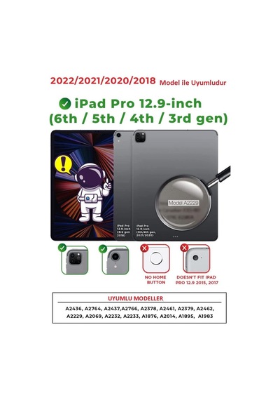Apple Uyumlu iPad Pro 11inç M2 2024 Kılıf Pen Charge Kalem Bölmeli A2836 A2837 A3006