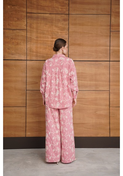 Verymoda Süzüne Nakışlı Pantolon F1927 Pembe