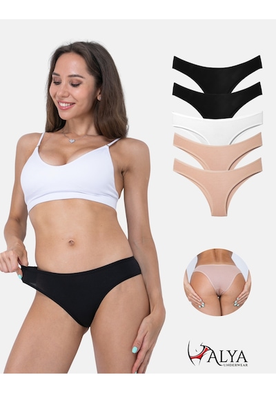 Alya Underwear Kadın Brazilian Külot 5 Adet Ten Karışık P02