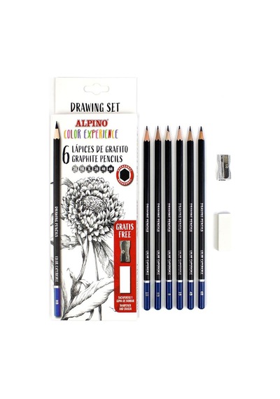 Alpino Color Experience 6 Lı Grafit Kalemi 1 Paket Dereceli Çizim Kalemi Eskiz Kalem Seti Kalemtraş Silgili
