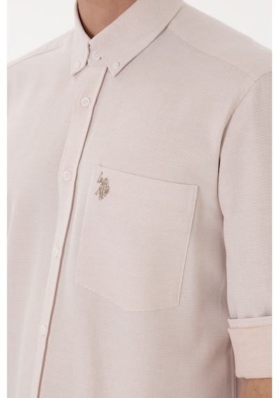U.S. Polo Assn. Erkek Camel Regular Fit Cepli Gömlek 50306340-VR015
