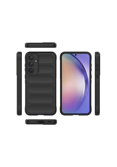 Galaxy Uyumlu A35 Kılıf Kamera Korumalı Esnek Silikon Parmak Şeritli Pazarplus Lacivert