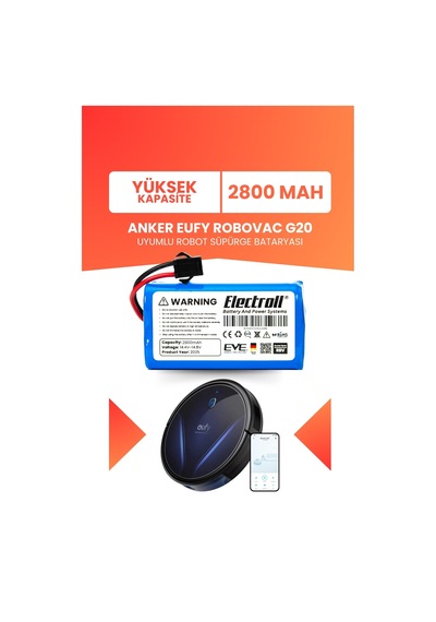 Eufy Robovac G20 Uyumlu Batarya Yüksek Kapasite 2800mah Pil Robot Süpürge Bataryası T2257