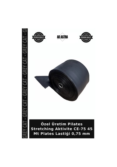 Özel Üretim Pilates Stretching Aktivite Ce-75 45 Mt Plates Lastiği 0,75 Mm Siyah