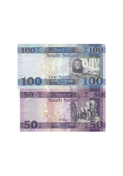 Güney Sudan 2019 Yılı 50 - 100 Pound Yabancı Kağıt Para Set Çil Unc Koleksiyon Para