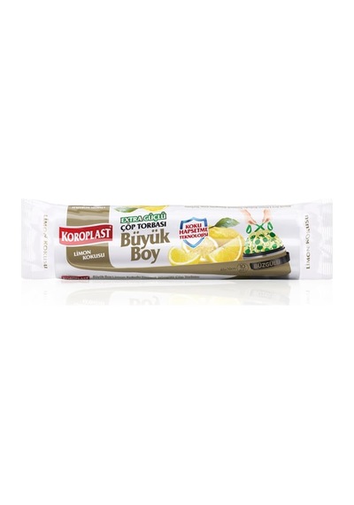 Koroplast Büzgülü Çöp Torbası Limon 10'lu Büyük 20'li Paket