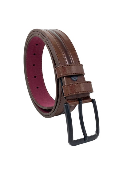 Süzer Deri Kahverengi Suni Deri Ortası Desenli Model 4 Cm.lik Spor Kemer - 9013-52-22rl Kahverengi