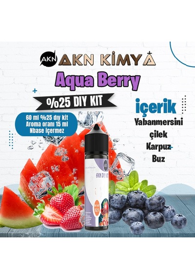 Aquaberry Yoğun Dıy Kit Yabanmersini Çilek Karpuz Buz Gıda Aroması %25 Oranda Aroma İçerir Hazır Değildir 60 Ml