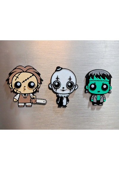 Teksas Katliamı Leatherface Terrifier Art Palyaço Frankenstein Korku Filmi Buzdolabı Magneti
