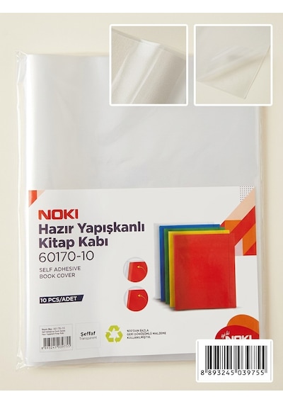 Hazır Yapışkanlı Kitap Kabı 10 Adet Şeffaf