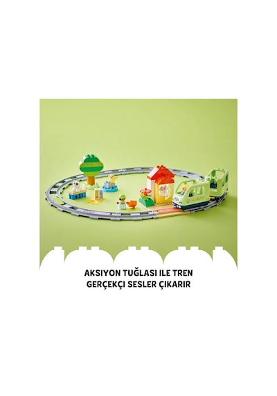 LEGO® DUPLO® Kasabası İnteraktif Macera Treni 10427 - Okul Öncesi Yaştaki Çocuklar için Eğitici Oyuncak Yapım Seti (57 Parça)