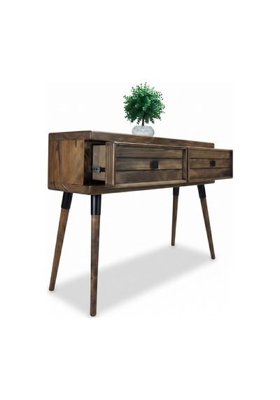 Mobenta Stria Entry: Modern Masif Dresuar 2 Çekmeceli Antre Konsolu - 120x31.5 Cv Ceviz