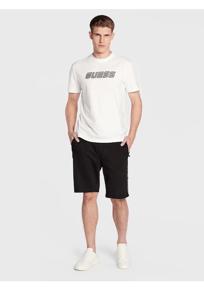 Guess Erkek Logo Şeritli Siyah Şort Siyah