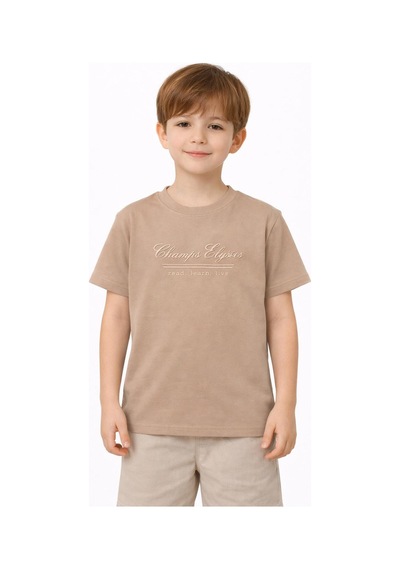 Yale Kids 8-12 Yaş Erkek Çocuk Tişört Camel