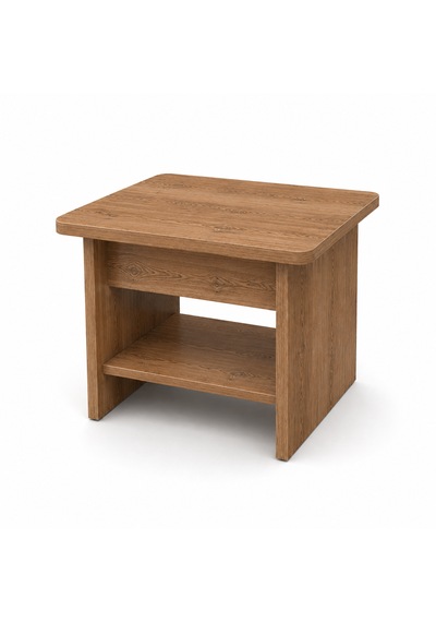 Nova Raflı Ofis Sehpası, Raflı Orta Sehpa, Raflı Ara Sehpa, 60 X 50 Cm Tabla, Yükseklik 45 Cm Atlantik Çam