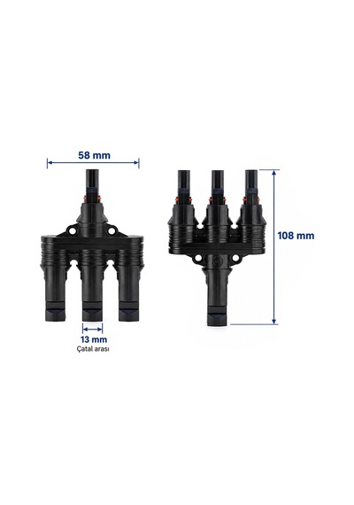 Powermaster Pm-28872 3'lü Güneş Paneli Paralel Bağlantı Konnektörü 2 Adet