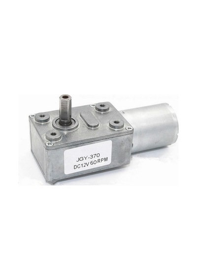 JGY370 DC 12V 60 Rpm Redüktörlü DC Motor 2 Yönde Dönme L Tip Dişli
