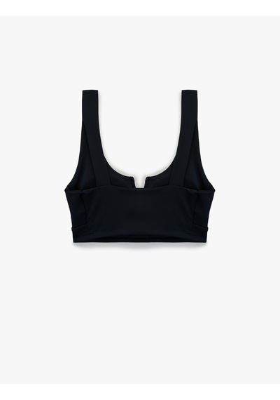 Koton Slim Fit V Yaka Kolsuz Kaplı Sporcu Sütyeni Lacivert 6sak30270nk
