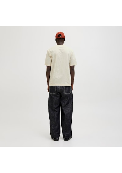 Jack & Jones Split Allover Print Branding Erkek Krem Tişört 12272993-anw Krem