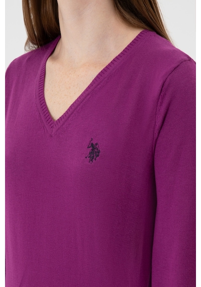 U.S. Polo Assn. Kadın Violet V Yaka Basic Kazak 50313590-VR203