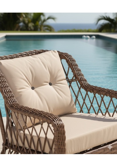 Premium El Örmesi Doğal Rattan Bahçe Ve Balkon Koltuğu