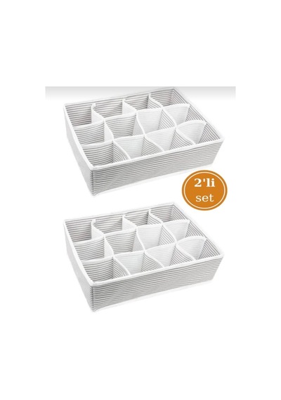 2li 12 Bölmeli Çekmece Düzenleyici Organizer Pamuk Gri Tr Diğer