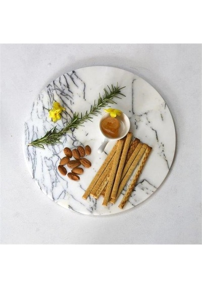 Akayev Mermer 30 Cm Leylak Yuvarlak Sunum Tabağı Çok Renkli
